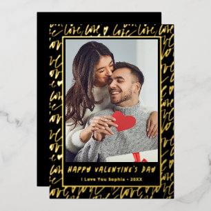 Black & Gold Love Valentines Day Photo
