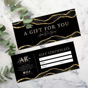 Black Gold Luxe Beauty Salon Gift Certificate