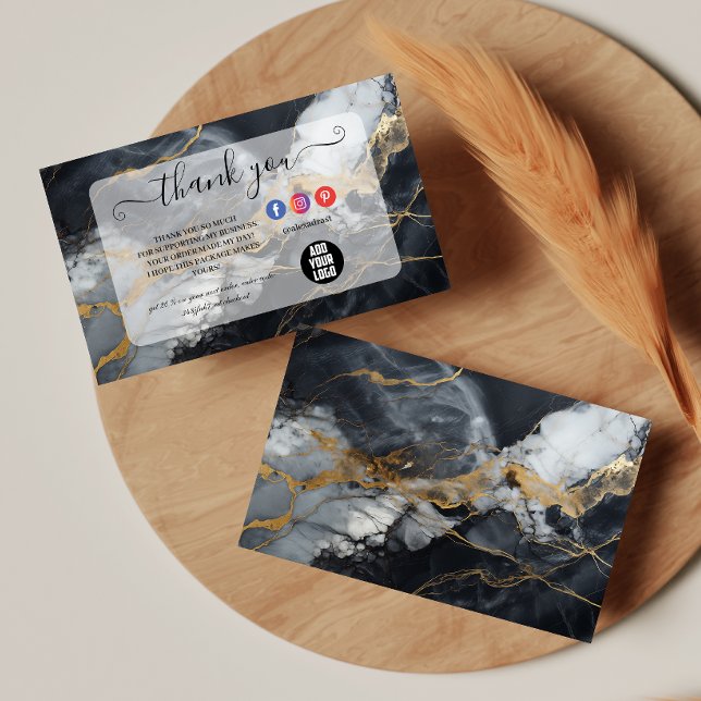 Black Gold Luxury Aesthetic Thank You Card (Creator Uploaded)