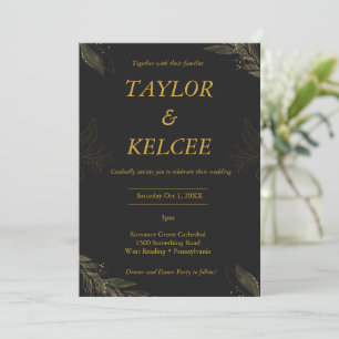 Black Gold Luxury CUSTOMIZABLE Wedding Invitation
