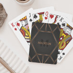 Black Gold Luxury Modern Minimal Abstract  Playing Cards<br><div class="desc">A cool luxurious style abstract playing cards featuring black and gold geometric design. Personalise with your monogram and name.</div>