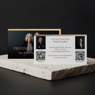 Black Gold Luxury Real Estate Agent Photo Luxe Business Card