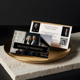 Black Gold Luxury Real Estate Agent Photo Luxe Business Card