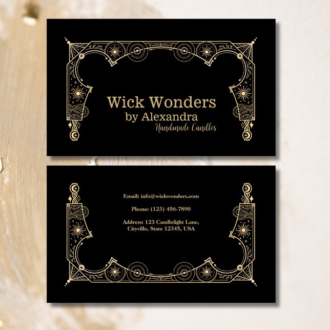 Black Gold Magical Apothecary Candle Business Card (Creator Uploaded)