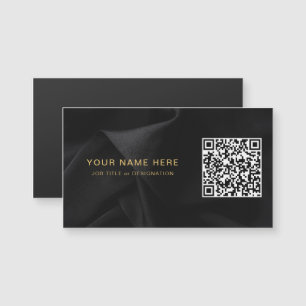 Black & Gold Magnet Card with Custom QR and Title