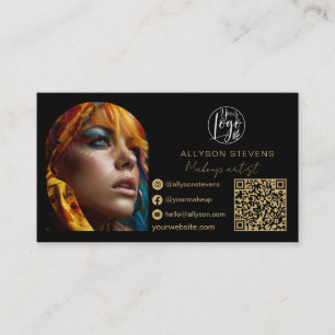 black gold makeup 3 photo Social Media Logo qr Business Card
