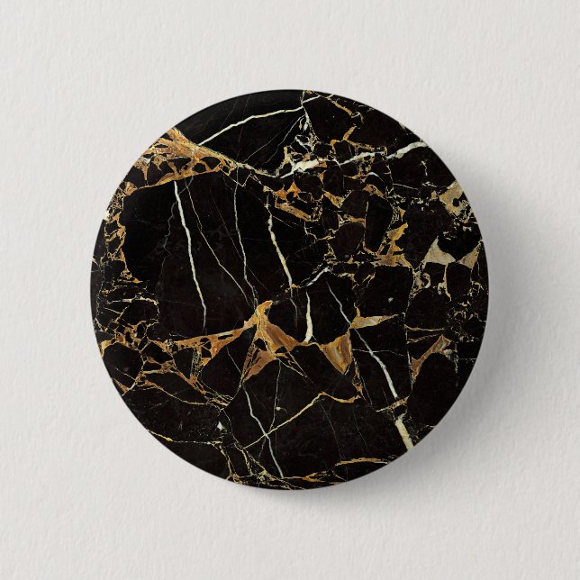 Black Gold Marble - ADD Text if desired 6 Cm Round Badge (Front)