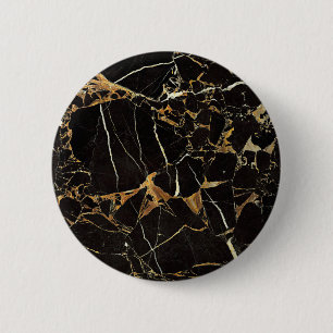 Black Gold Marble - ADD Text if desired 6 Cm Round Badge