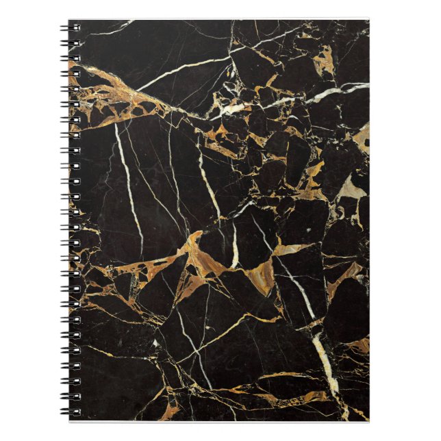 Black Gold Marble - ADD Text if desired Spiral Notebook (Front)