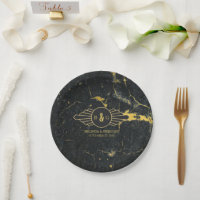 Black Gold Marble Art Deco Wedding