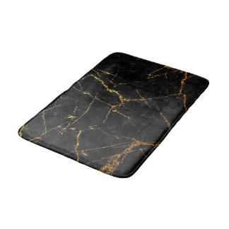 Black gold marble bath mat