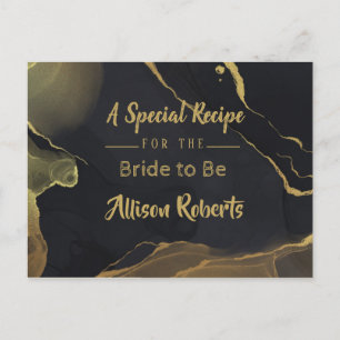 black & Gold Marble Bridal Shower Postcard