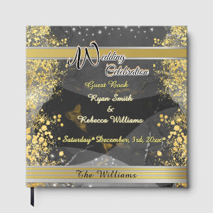 Black & Gold Marble Design  Guest Book