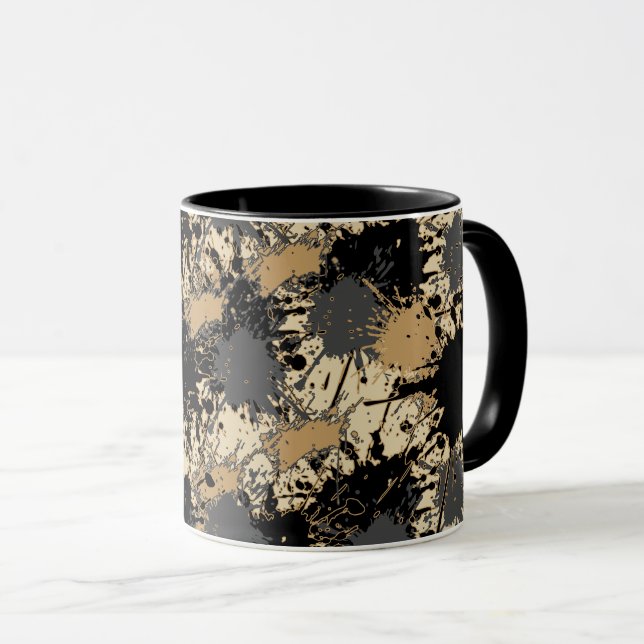 Black & Gold Marble Mug — Art Meets Elegance (Front Right)