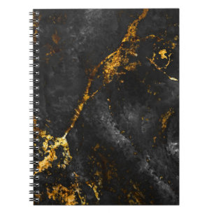 Black Gold Marble, Natural Pattern. Notebook