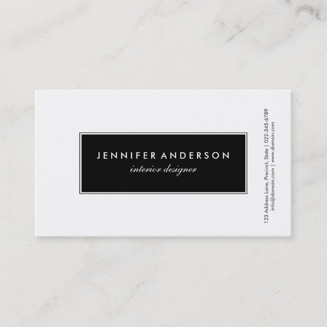Black Gold Marble Pattern Elegant Business Card (Front)