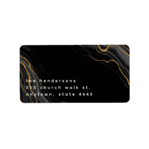 Black & gold marble pattern label