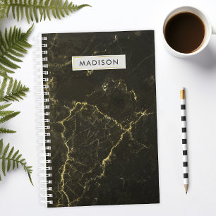 Black Gold Marble Personalised Business Planner