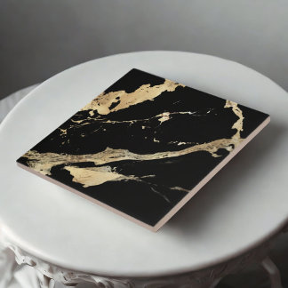 Black & Gold Marble Prestige Ceramic Tiles