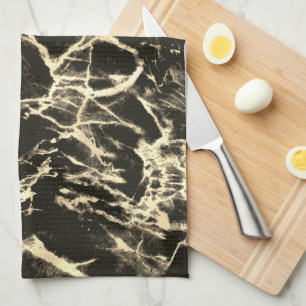 Black & Gold Marble Tea Towel