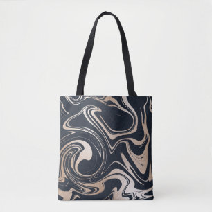 Black/Gold Marble Tote Bag