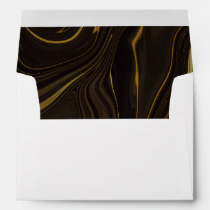 Black Gold Marble Wedding Envelope