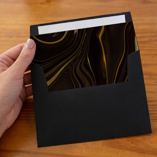Black Gold Marble Wedding  Envelope (Creator Uploaded)
