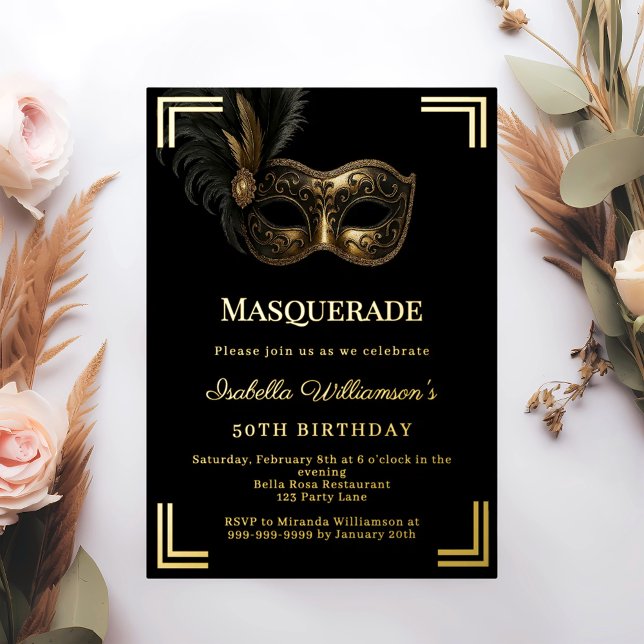 Black gold Masquerade luxury birthday party (Creator Uploaded)