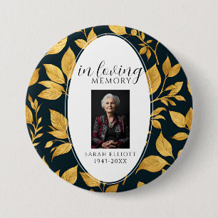Black & Gold memory of loved one  7.5 Cm Round Badge