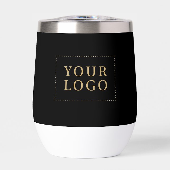 Black & Gold Minimal Business Logo Custom Text (Front)