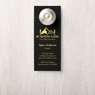 Black Gold Minimal Real Estate Agent House Door Hanger