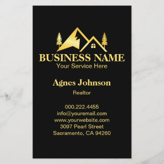 Black Gold Minimal Real Estate Agent House Flyer