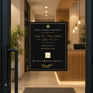 Black Gold Minimalist Business Logo Christmas Flyer
