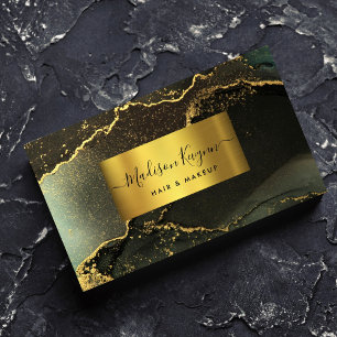 Black & Gold Minimalist Marble Business Card