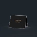 Black Gold Minimalist Personalised Thank You Card<br><div class="desc">Black Gold Minimalist Personalised Thank You Card</div>