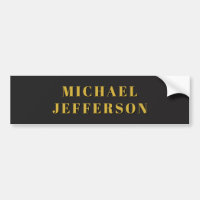 Black & Gold Minimalist Plain Modern Own Name