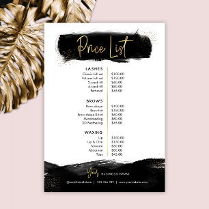 Black & Gold Modern Beauty Salon  Price List