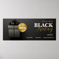 Black Gold Modern Black Friday Sale Outdoor Poster
