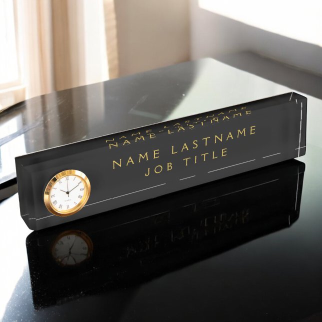 Black Gold Modern Elegant Professional Classy Nameplate (Creator Uploaded)
