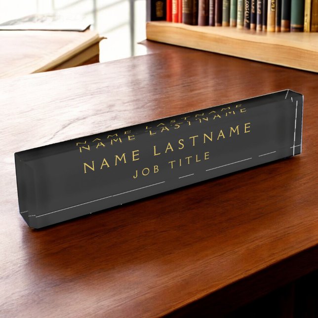 Black Gold Modern Elegant Professional Classy Nameplate (Creator Uploaded)