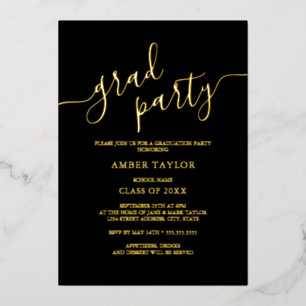 Black Gold Modern Graduation Party
