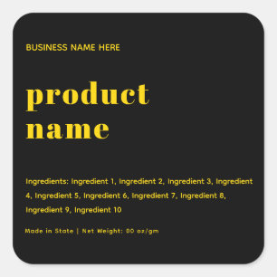 Black & Gold Modern, Minimalist Product Label