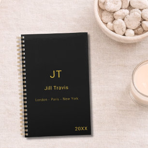 Black gold modern minimalst luxury 2027 planner