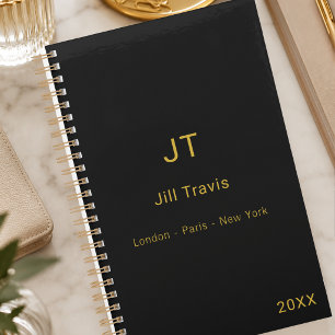 Black gold modern minimalst luxury 2027 planner