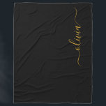 Black Gold Modern Script Girly Monogram Name Fleece Blanket<br><div class="desc">Black and Gold Simple Script Monogram Name and Initial Fleece Blanket. This makes the perfect sweet 16 birthday,  wedding,  bridal shower,  anniversary,  baby shower or bachelorette party gift for someone that loves glam luxury and chic styles.</div>