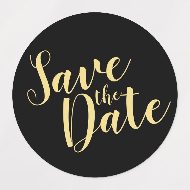 Black&Gold Modern Script Wedding Save the Date (Design 1)