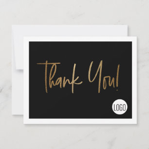 Black Gold Modern Small business Discount offer Thank You Card