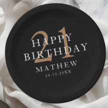 Black & Gold Modner 21st Birthday Party
