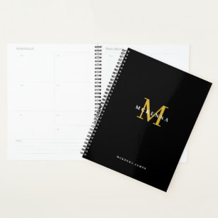 Black Gold Monogram Business Client Thank You Planner