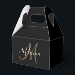 Black Gold Monogram Elegant Stylish Script Name  Favour Box<br><div class="desc">Black Gold Monogram Elegant Stylish Script Name Favour Box
Perfect as Christmas gift!</div>